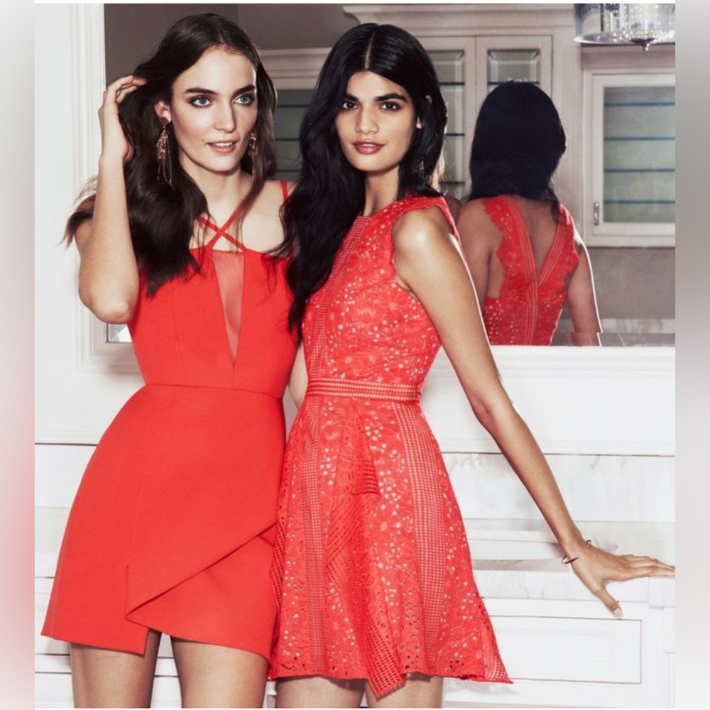 BCBG MAXAZRIA Coral Lace Sleeveless Dress NWOT